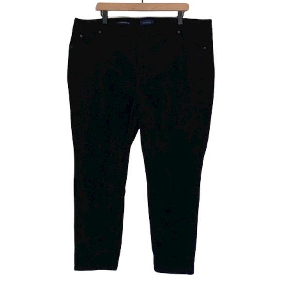 Talbots Black Corduroy High Rise Straight Leg Casual Jean Pant Size 22W - Picture 1 of 7